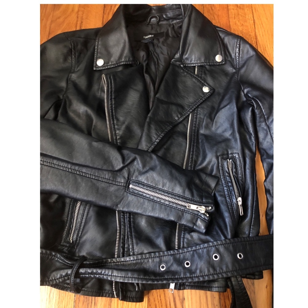 Black vegan leather jacket